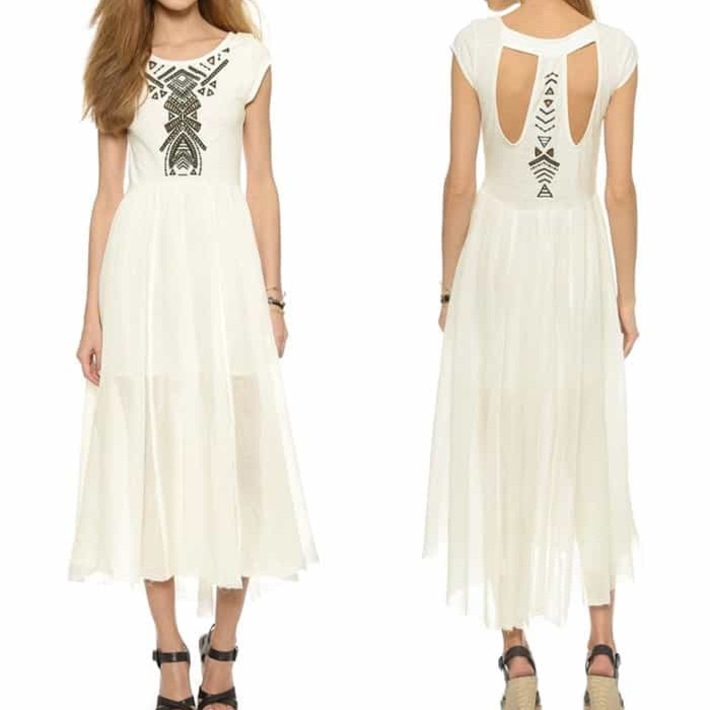 Free People Toosaloosa Slub Meadow Hi-Low Dress